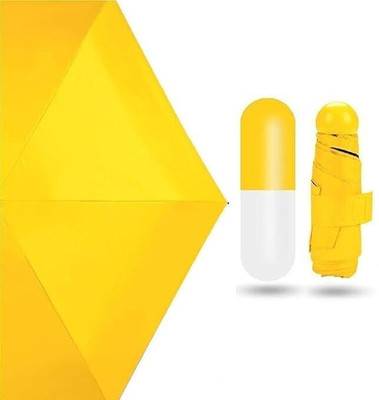 V21 Capsule Folding Umbrella Compact UV & Rain Protection Umbrella(Yellow)
