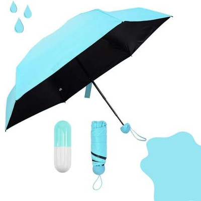TRACKMATCH Capsule Umbrella Windproof Double Layer Ultra Light Pocket Sized Umbrella Umbrella(Blue)