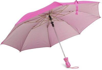 CITIZEN Solid 2 Fold Auto Open 8 Aluminium Ribs UV Coated Windproof Silver Coating Umbrella(Pink)