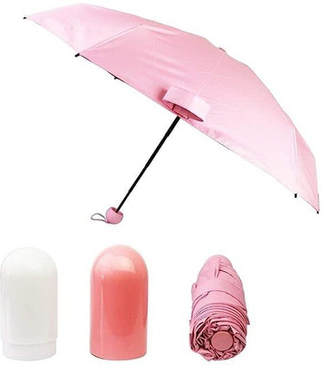 YIXTY Foldable Mini Travel Capsule Umbrella || UV Proof & Windproof - Pack Of 1 Umbrella(Pink)
