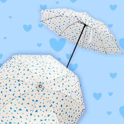 Fun Fusion Heart Print 3 Fold Sun & Rain Umbrella for Boys & Girls, Color May Vary Umbrella(Multicolor)