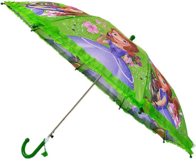 GREEN BIRD Cartoon Print Automatic Open Kids Umbrella for Boys and Girls (j79) Umbrella(Green)