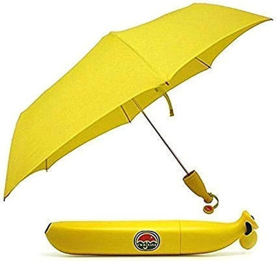 SYADEL Yellow N Green Stylish Banana Shaped Foldable Umbrella Umbrella(Yellow)