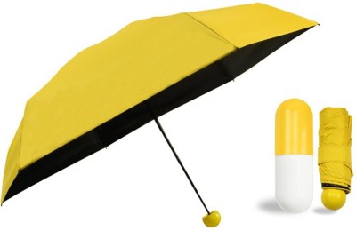 SBTs Unisex Lightweight Weatherproof UV Protection Mini Foldable Capsule Umbrella(Yellow)