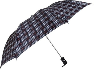 PARTY BREEZE 3 FOLD MANUAL COMPACT STRONG LIGHT WEIGHTED 8 RIBS (54 CM) Umbrella(Black)