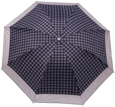 Bizarro.in Check Printed Light Weight Durable Compact Foldable Outdoor Umbrella Umbrella(Blue, Black)