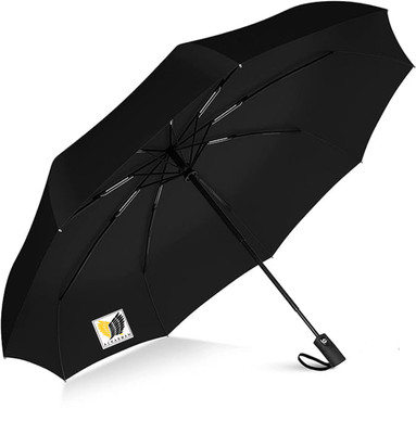 Ackarman 21.5 Inches 3 Fold Automatic Open Close Type UV Polyester Umbrella(Black)