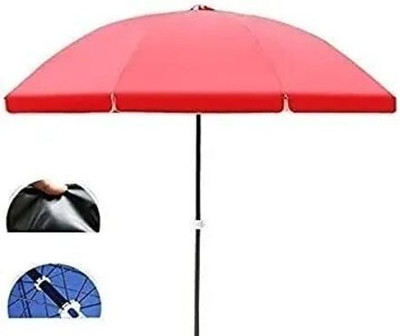 GREEN BIRD Stylish Garden Umbrella Double Layer 7ft Cantilever UV Protection Umbrella(Red)