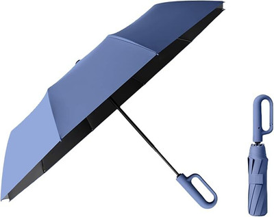 PUHBRHY Travel UV Umbrella with Carabiner Handle for Rain&Sun10 Rib Automatic Open Close Umbrella(Violet)