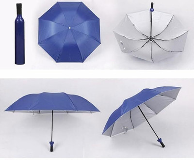 SBTs Fashionable Bottle umbrella Newest Windproof Double Layer with Cover Umbrella Umbrella(Blue)