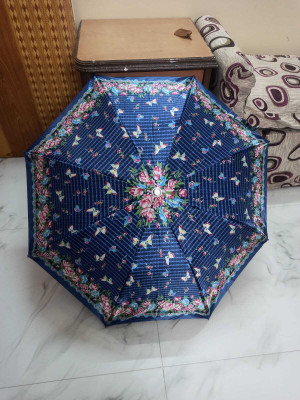 Kings Classic 2 Fold Blue, Floral & Bird Print, Windproof & Travel Friendly Umbrella(Multicolor)