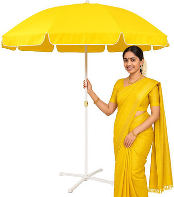 GREEN BIRD Outdoor 7FT Garden Umbrella with Stand Adjustable Tilt Quick Setup Umbrella(Yellow)