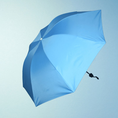 KEKEMI UMB036_03 3 Fold Manual Print Sun & Rain Umbrella(Blue)