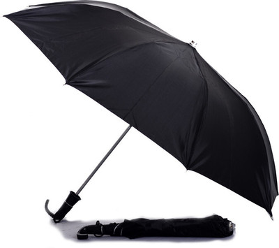 Henry 2 Fold UV Coated heavy Duty long lasting Men & women Regular Use Black Umbrella(Black)