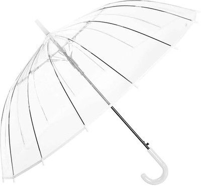 VACHARAJ enterprise Clear Transparent, Durable Wind-Resistant Umbrella Umbrella(White)