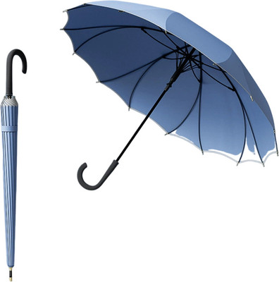 MAYCREATE Large Oxford Umbrella for Men Windproof Rain and Sun Protection Auto Open 8 Ribs Umbrella(Blue)