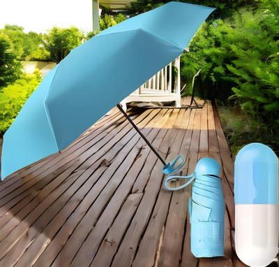 Jenienterprisee Portable Ultra Light Mini Folding Compact Pocket Windproof Sun & Rain Capsule Umbrella(Blue)