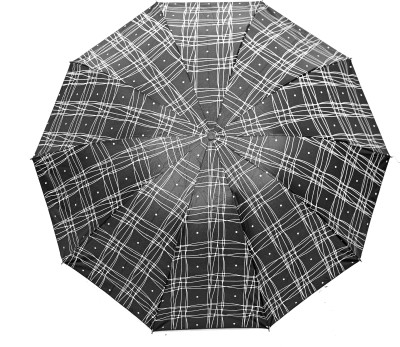 CHATTRI WALA Casual Print 3 Fold Anti-UV / Rain Umbrella ,Pack Of 1 Umbrella(Black)