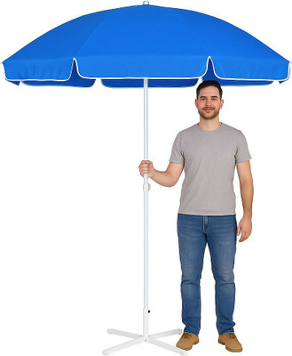 GREEN BIRD Premium 7FT Garden Umbrella with Stand All Weather Adjustable Tilt Umbrella(Blue)