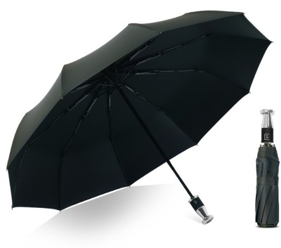 Owme UV Protection Coated 3 Fold Auto Umbrella for Summer, Monsoon Umbrella(Black)