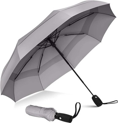 Five Star Rating Umbrella Automatic Open and Close Windproof and Compact Mini, With Easy to Use Umbrella(Grey)