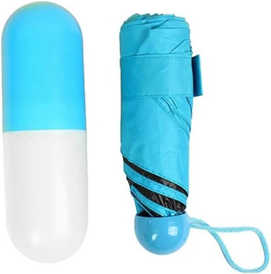 EUHOMI Foldable Ultra Mini Cute and Small Folding Capsule Design Pocket UV Resistant Umbrella(Blue)