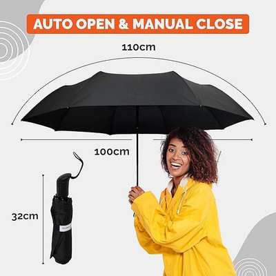 Dfasion Auto open and close umbrella to use a rain 2 Umbrella(Black)