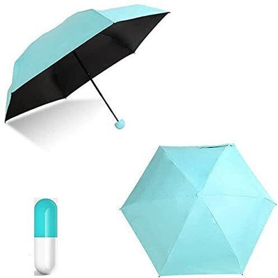 Radheraj Fold Portable Capsule Umbrella for Rain. Umbrella (Blue)& multi color Umbrella(Blue)