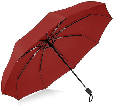 SHOPPOFOBIX Manual Open and Close Windproof Large for Man ,Women, Kids Umbrella(Maroon)