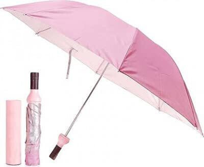 LeafBlu Newest Windproof Double Layer with Bottle Cover Umbrella for UV Protection &Rain Umbrella(Pink)