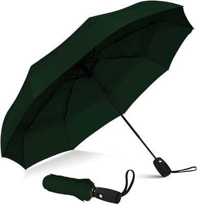ZOOBE Enterprise Compact 3 fold Manual UV Plain Sun & Rain Umbrella Umbrella Umbrella(Green)