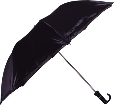 Henry Two Fold Black Silver Umbrella Umbrella(Black)