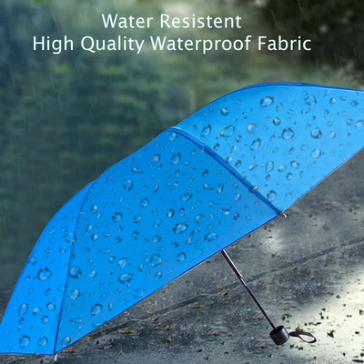 Wild Valley 3 Fold Black Umbrella Solid Colour Light Weight suitable for Students & Office Umbrella(Blue)