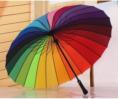 ASTRELLA ARUG_Rainbow Umbrella Big Straight grip A Umbrella(Multicolor)