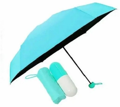 Valta Designer Ultra Mini UV Coated 4-Fold Travel Capsule Umbrella Umbrella(Blue)