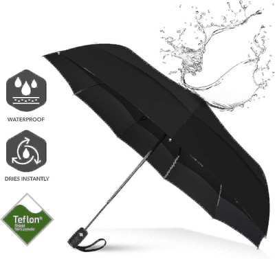 Dfasion Auto open and close umbrella to use a rain 38 Umbrella(Black)