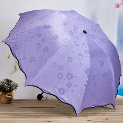 HELYJIM Umbrella Unisex Changing Secret Blossoms Occur with Water Magic Print Umbrella(Purple)
