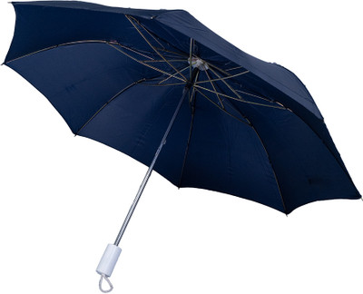 ASHOKA 2 fold Manual Open Polyester Men/Women UV Protection Monsoon/Rainy& Sun Umbrella Umbrella(Blue)