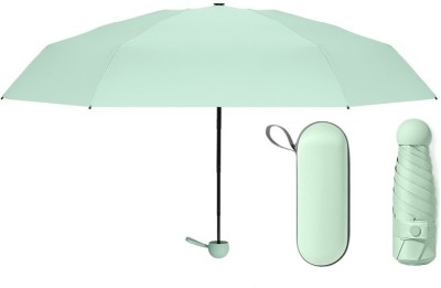 AlexVyan Mini Pocket Umbrella with Case (Manual Open) 6 Frame Travelling Sun Protection. Umbrella(Green)