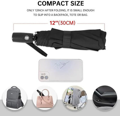 Dfasion Auto open and close umbrella to use a rain 43 Umbrella(Black)