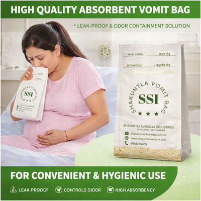 Shakuntla High quality absorbent vomit bags Vomit Bag(800 ml White)