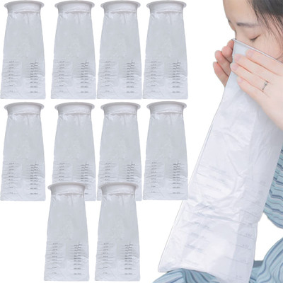 SERPLEX 10 Pack Leak Proof Travel Sick Bags 1000ml Disposable Nausea Bags Vomit Bag(0.169 ml White)