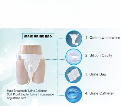 Vinayakart Urine Bag for Men 2000ML Urine Pot(2000 ml White)