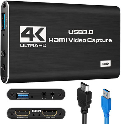LINKKRAFT HDMI Game Capture Card 4K 1080P 60Hz Audio Video Capture Device Media Streaming Device(Black)