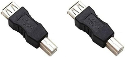 TECHGEAR ( 2 PCs ) USB 2.0 to Printer Coupler Type A Female to Type B Male USB Adapter(Black)