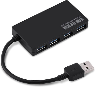 TERABYTE 4 Port USB Hub USB hub Super Speed 4 Port Data Charging USB 3.0 hub USB Hub(Black)