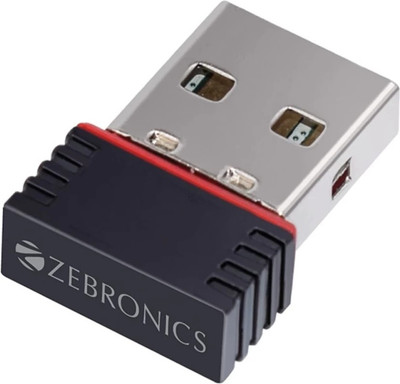 ZEBRONICS WIFi Card USB Adapter(Silver black)