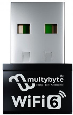 Multybyte Nano Wifi-6 USB Adapter 300 Mbps USB Adapter(Black)