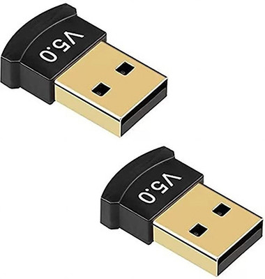Ranz Combo of 2x USB Bluetooth 5.0V Adapter USB 2.0 Supports Windows-xp,Vista,7,8,10 USB Adapter(Black)