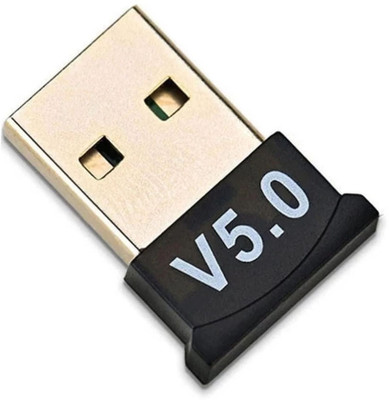 RECTITUDE Best USB Adapter for PC Wireless Bluetooth 5.0 USB Dongle for Mobile, Speakers USB Adapter(Black)